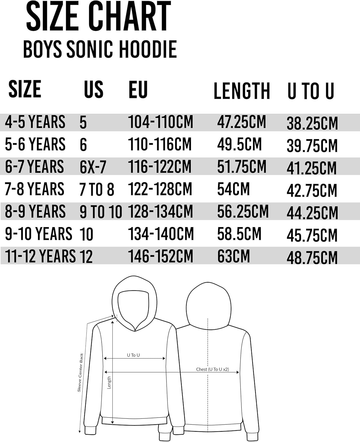 Hoodie for Kids | Boys Japanese Gamer Black Sweater with Hood | Sonic Video Game Gift Merchandise