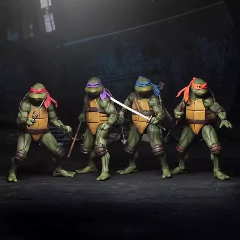 NECA 4Pcs Teenage Mutant Ninja Turtles Action Figure TMNT Edition Movable Movies Model Turtle Ninja Anime Kids for Toy Doll Gift