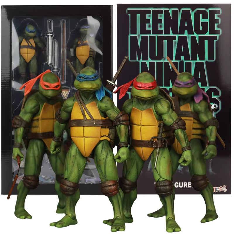 NECA 4Pcs Teenage Mutant Ninja Turtles Action Figure TMNT Edition Movable Movies Model Turtle Ninja Anime Kids for Toy Doll Gift