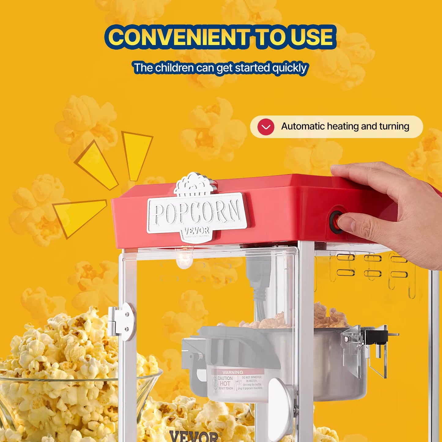 4Oz Popcorn Maker Commercial Popcorn Machine Countertop Popcorn Maker Includes Tabletop Popcorn Maker 1.5 Gal per Batch