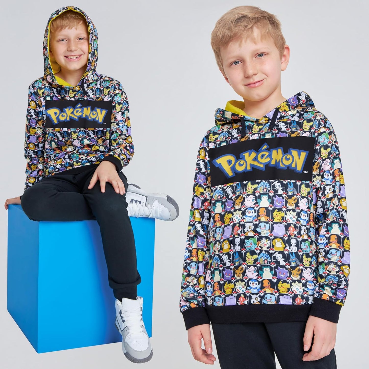Pokemon Kids Hoodie for Teenagers and Boys Hoodies Warm Soft Pullover Sweatshirt Pikachu 4-15 Years Official Merchandise Pokemon Gifts for Boys
