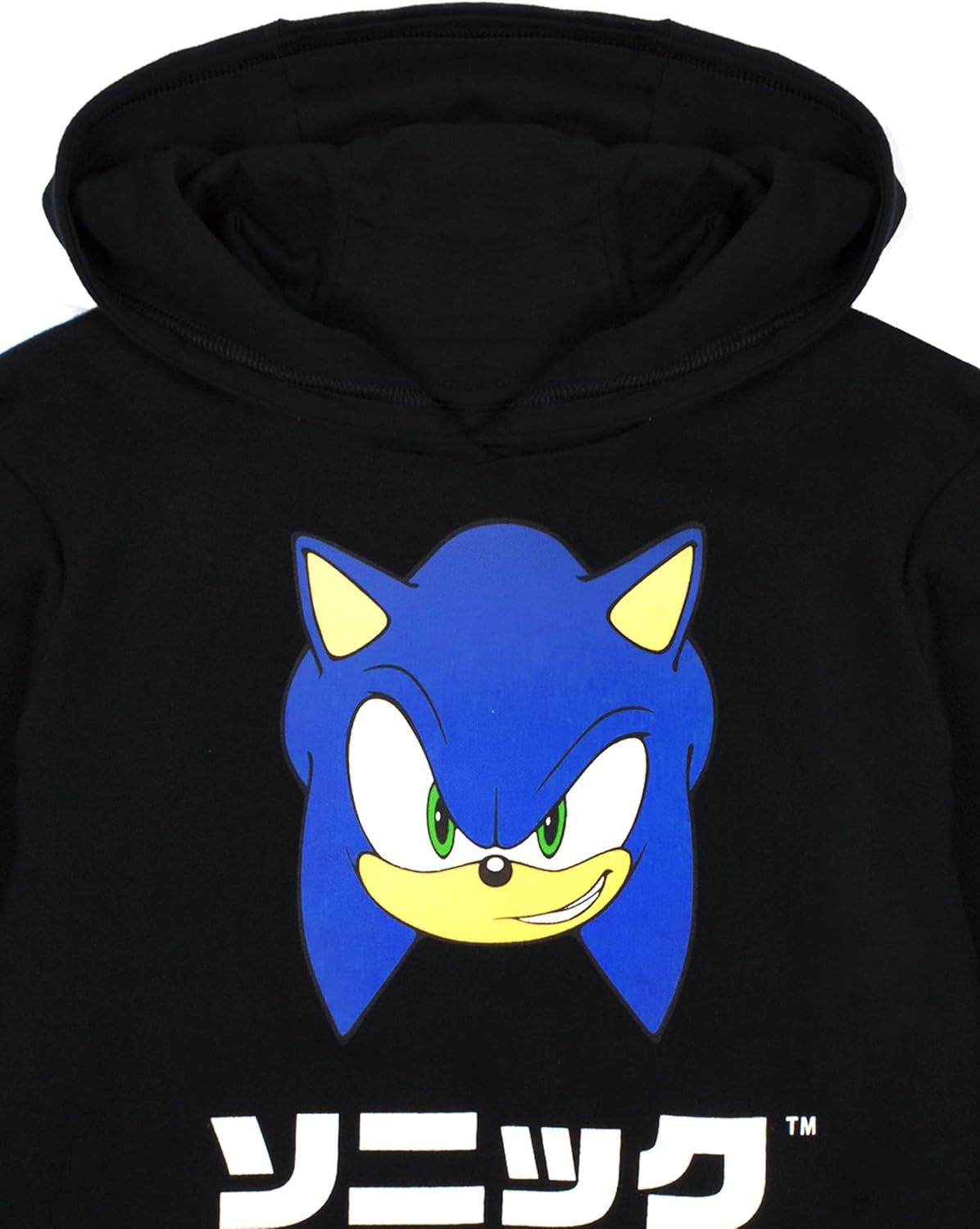 Hoodie for Kids | Boys Japanese Gamer Black Sweater with Hood | Sonic Video Game Gift Merchandise