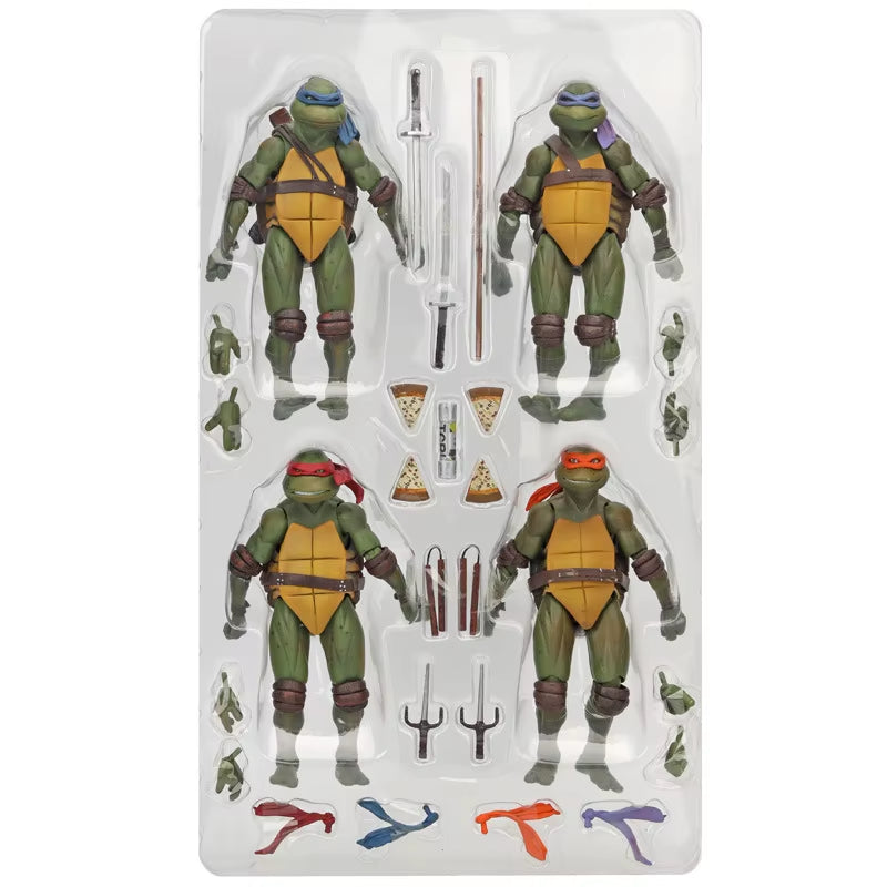 NECA 4Pcs Teenage Mutant Ninja Turtles Action Figure TMNT Edition Movable Movies Model Turtle Ninja Anime Kids for Toy Doll Gift