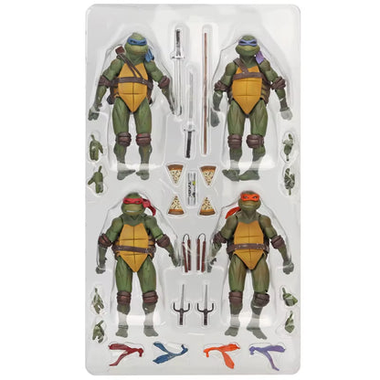 NECA 4Pcs Teenage Mutant Ninja Turtles Action Figure TMNT Edition Movable Movies Model Turtle Ninja Anime Kids for Toy Doll Gift