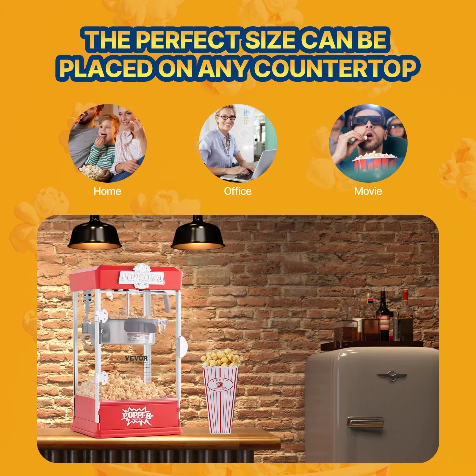 4Oz Popcorn Maker Commercial Popcorn Machine Countertop Popcorn Maker Includes Tabletop Popcorn Maker 1.5 Gal per Batch